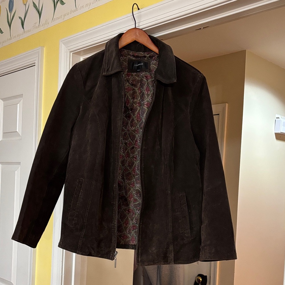 Colebrook Dark Brown Leather Suede  Jacket